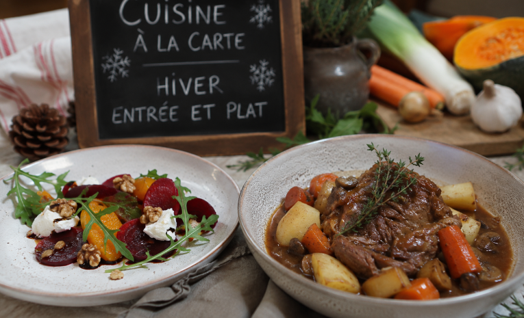 CUISINE À LA CARTE : HIVER, ENTRÉE ET PLAT