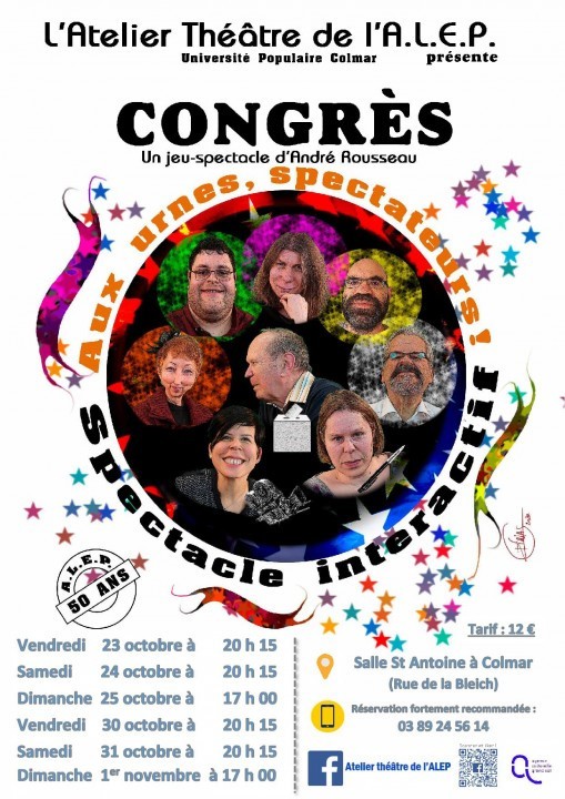 L'Atelier théâtre de l'Université Populaire de Colmar - ALEP fête ses 50 ans, et pour l'occasion met les petits plats dans les grands L'Atelier théâtre de l'Université Populaire de Colmar - ALEP fête ses 50 ans, et pour l'occasion met les petits plats dans les grands